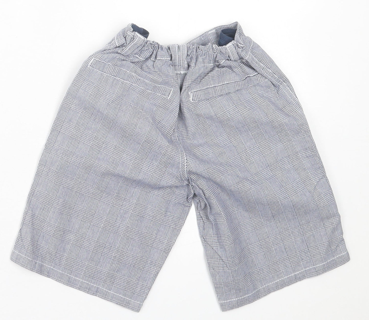 H+T Boys Blue Houndstooth Cotton Bermuda Shorts Size 5 Years  Regular Buckle
