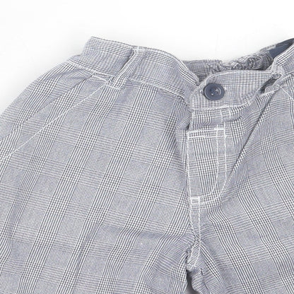 H+T Boys Blue Houndstooth Cotton Bermuda Shorts Size 5 Years  Regular Buckle