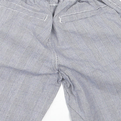 H+T Boys Blue Houndstooth Cotton Bermuda Shorts Size 5 Years  Regular Buckle
