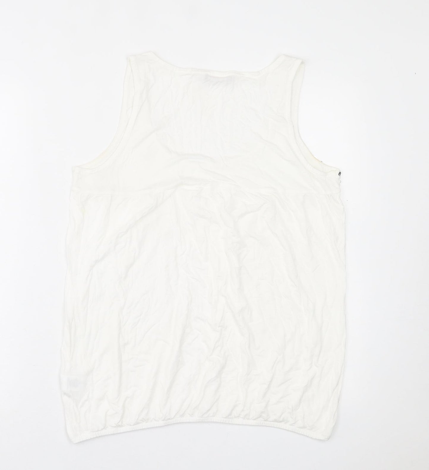 Womens UK Size 16 Savoir White Basic Tank