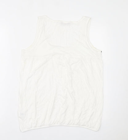 Womens UK Size 16 Savoir White Basic Tank