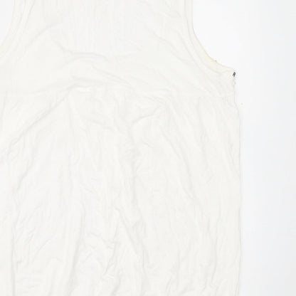 Womens UK Size 16 Savoir White Basic Tank