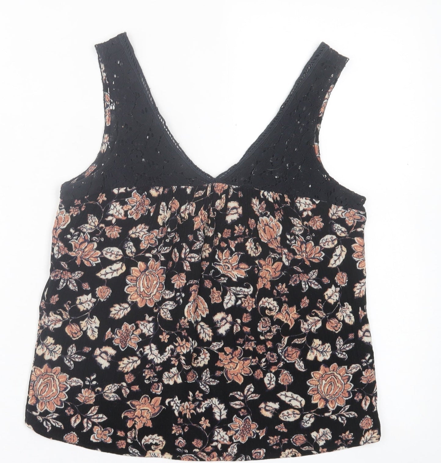 Womens UK Size XS Lily White Black Basic Tank
