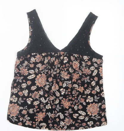 Womens UK Size XS Lily White Black Basic Tank