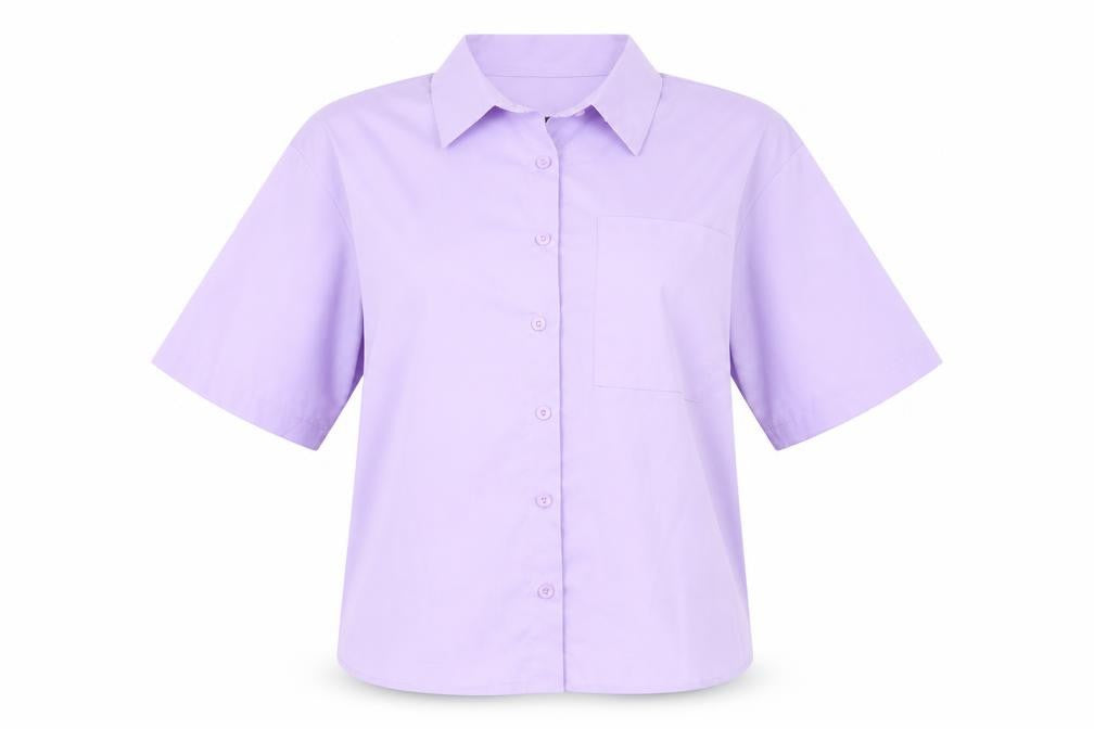 Womens UK Size XS SheIn Purple Basic Button-Up