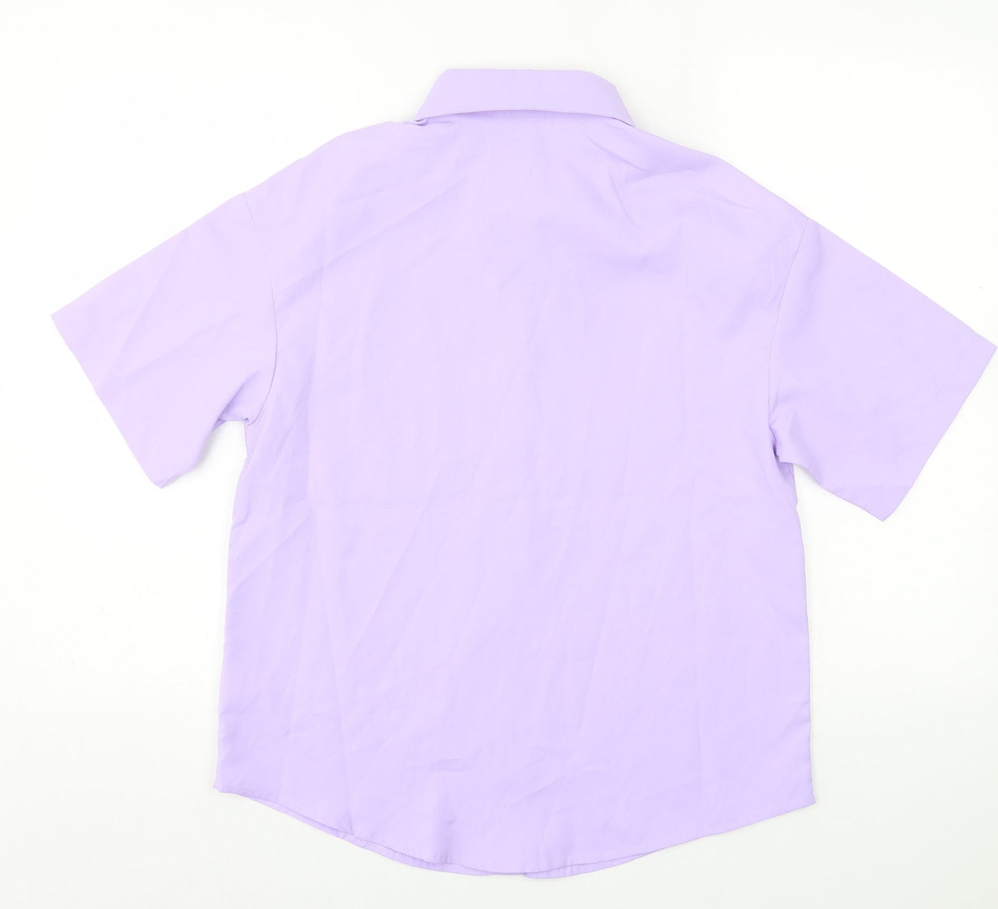 SheIn Womens Purple  Polyester Basic Button-Up Size XS Collared