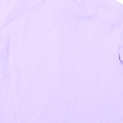 SheIn Womens Purple  Polyester Basic Button-Up Size XS Collared