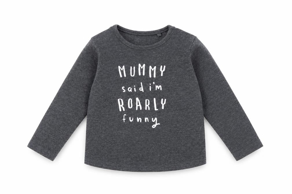 TU Girls Grey  Cotton Pullover Casual Size 9-12 Months Crew Neck