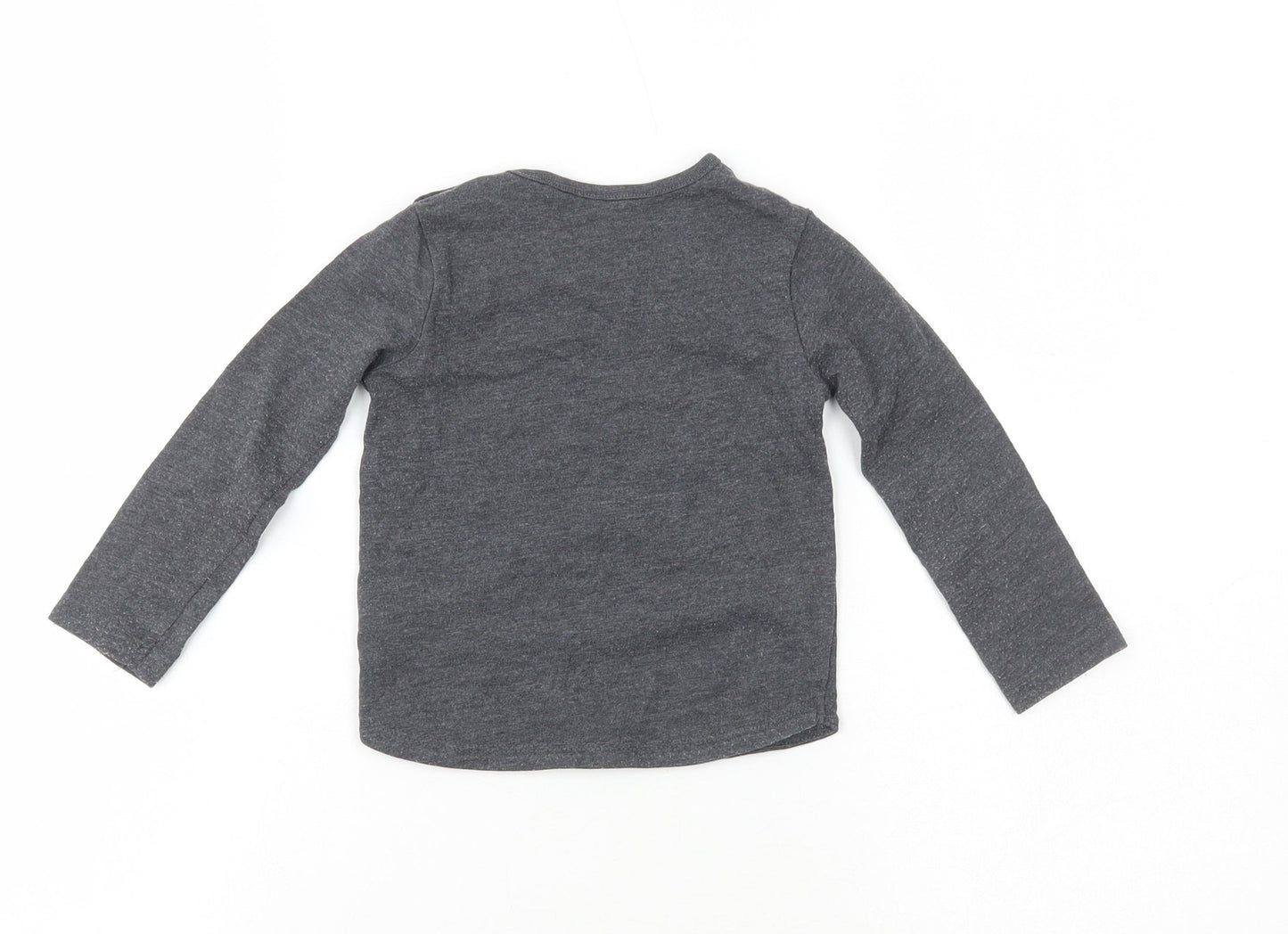 TU Girls Grey  Cotton Pullover Casual Size 9-12 Months Crew Neck