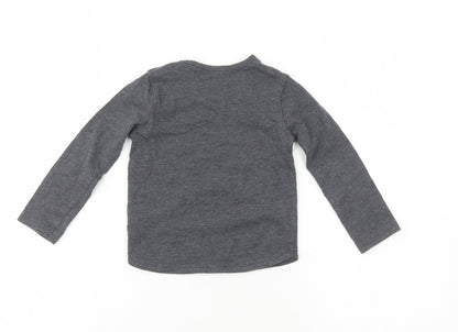 TU Girls Grey  Cotton Pullover Casual Size 9-12 Months Crew Neck