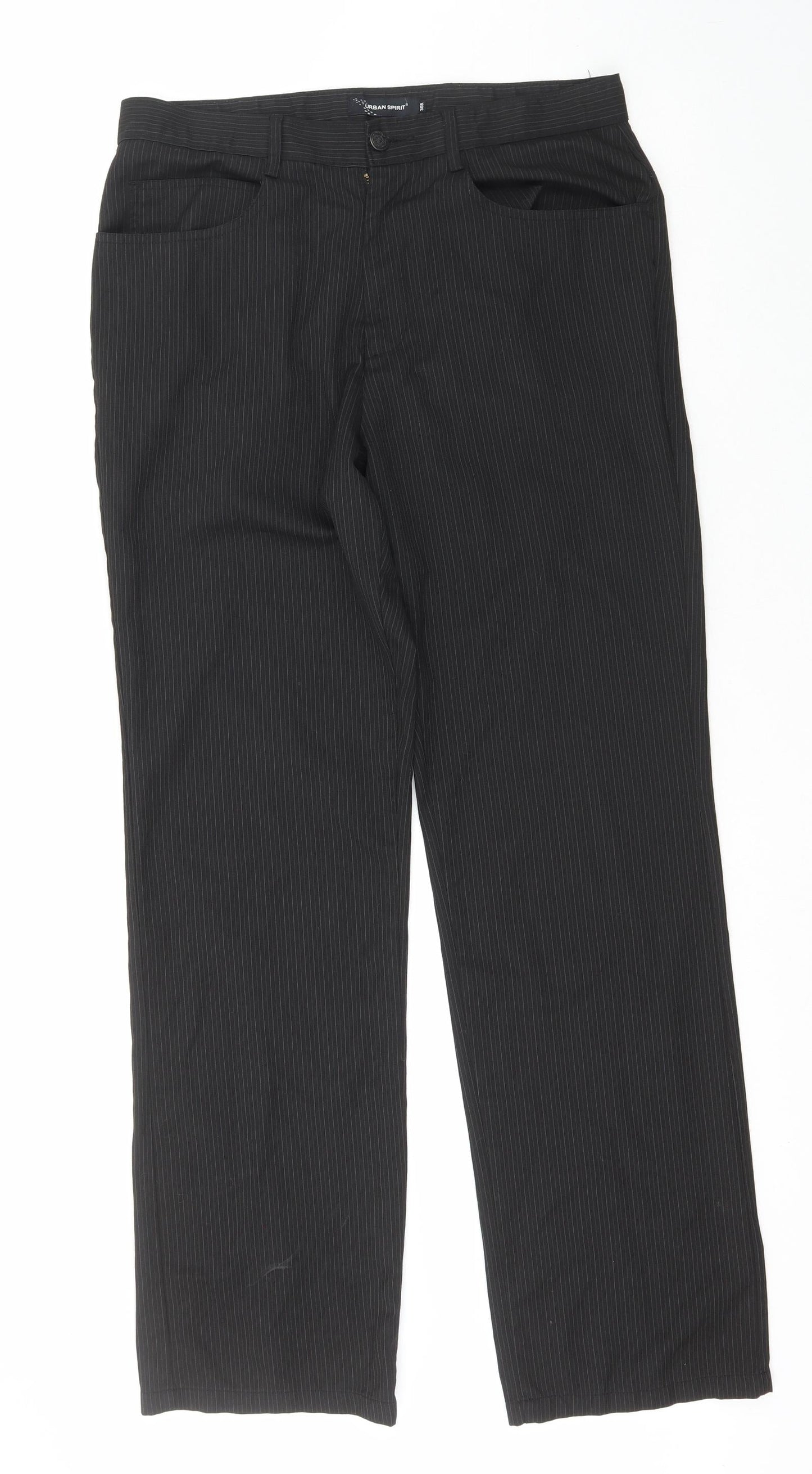 Urban Spirit Womens Black  Polyester Trousers  Size S L30 in Regular