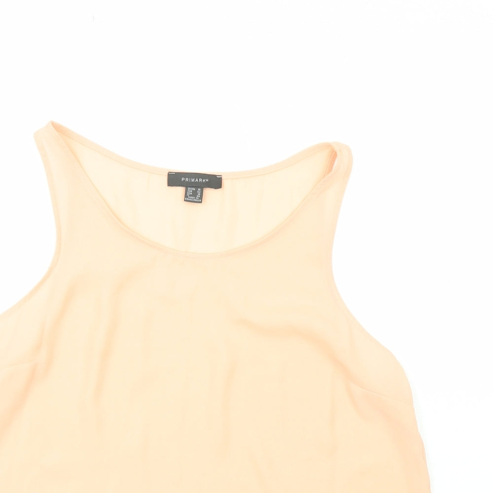 Primark  Womens Pink  Polyester Basic Tank Size 14 Scoop Neck