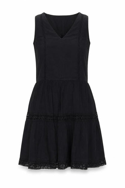 NEXT Womens Black  100% Cotton Fit & Flare  Size 8  V-Neck