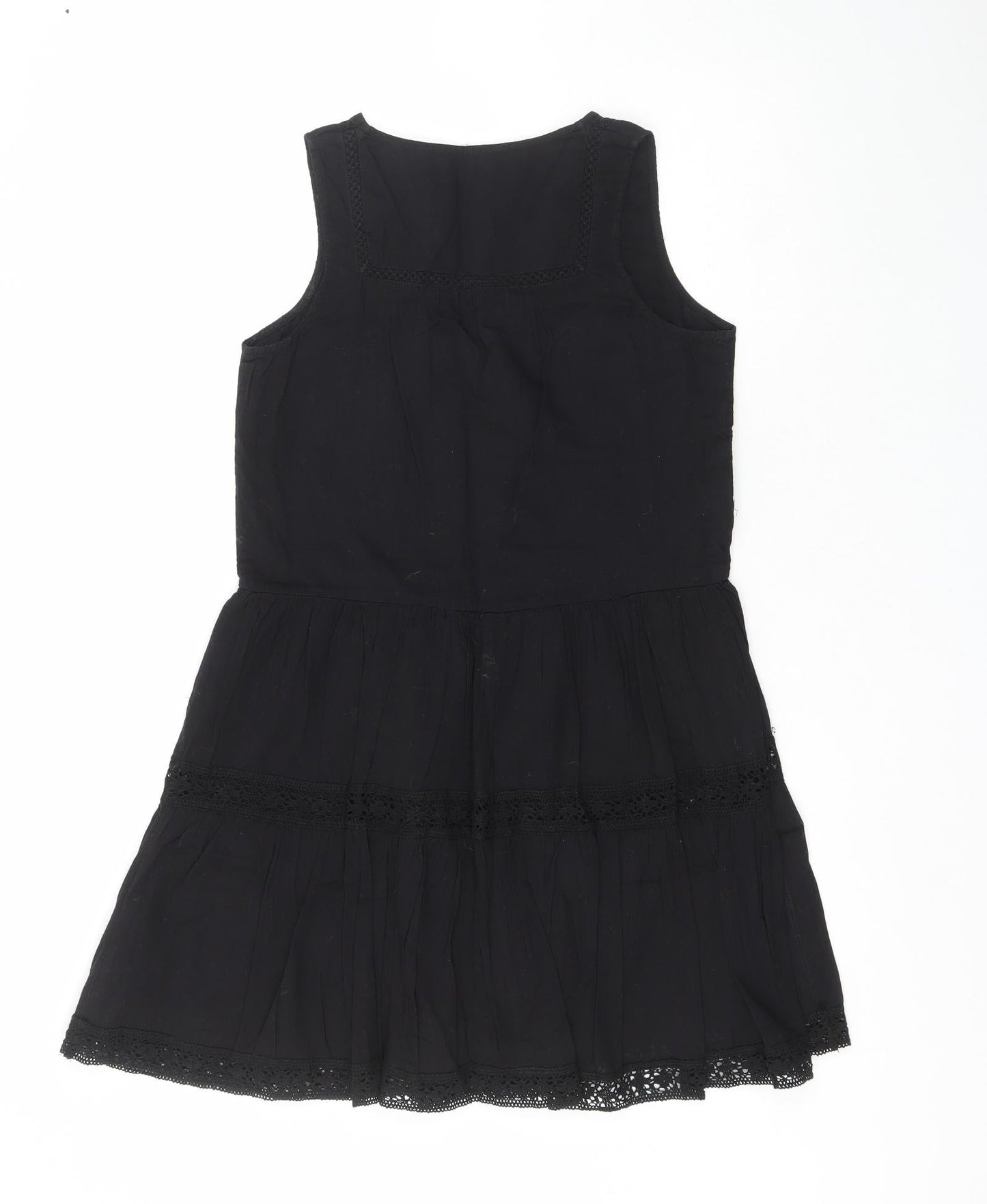 NEXT Womens Black  100% Cotton Fit & Flare  Size 8  V-Neck