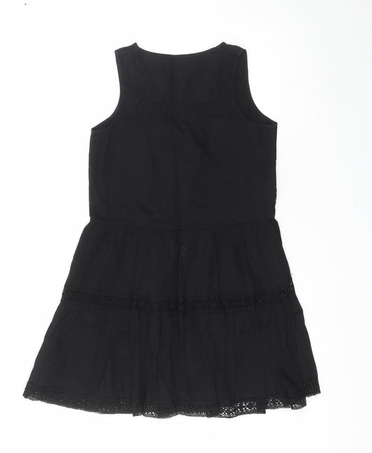 NEXT Womens Black  100% Cotton Fit & Flare  Size 8  V-Neck