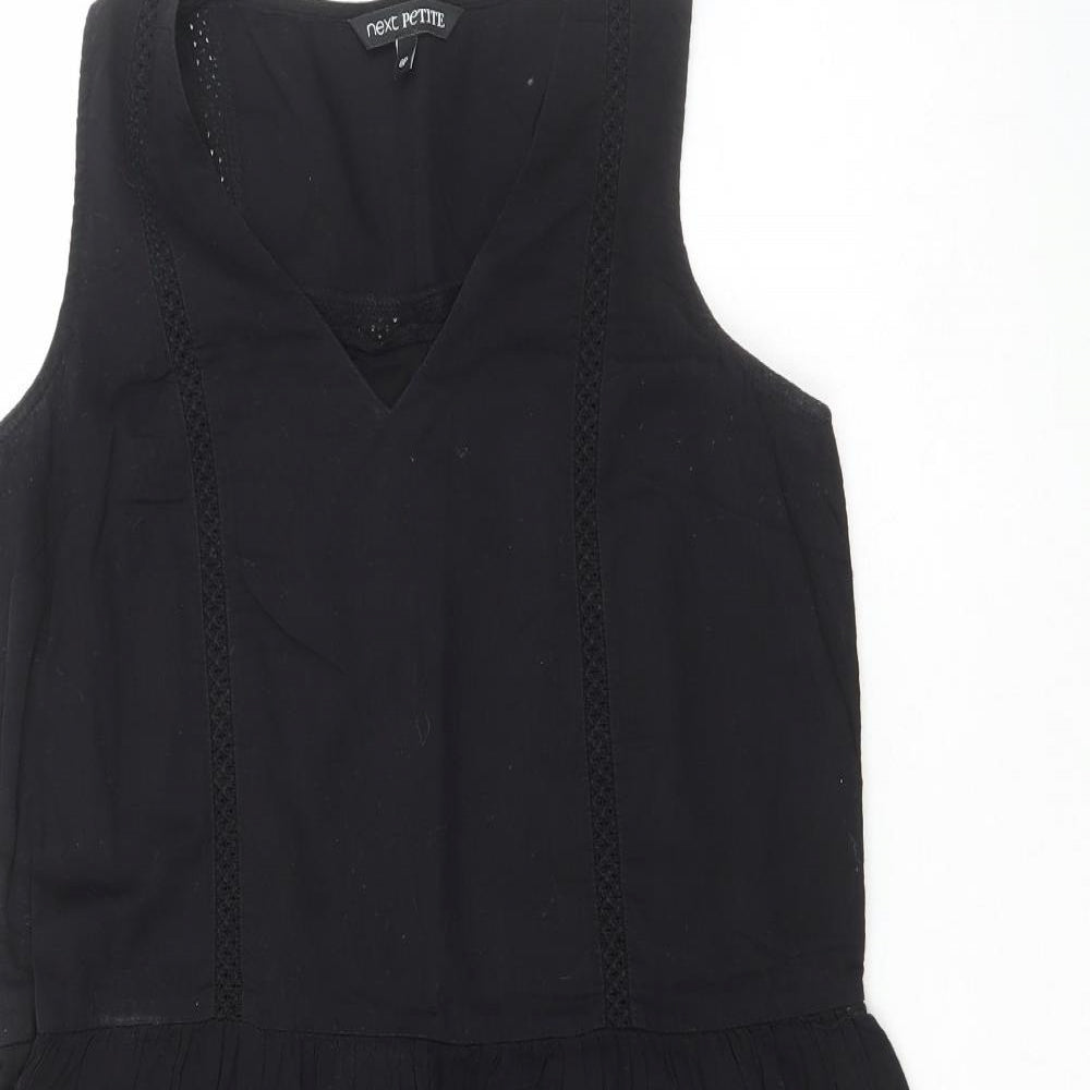 NEXT Womens Black  100% Cotton Fit & Flare  Size 8  V-Neck