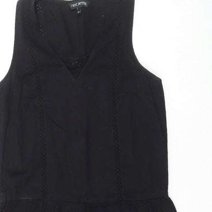 NEXT Womens Black  100% Cotton Fit & Flare  Size 8  V-Neck