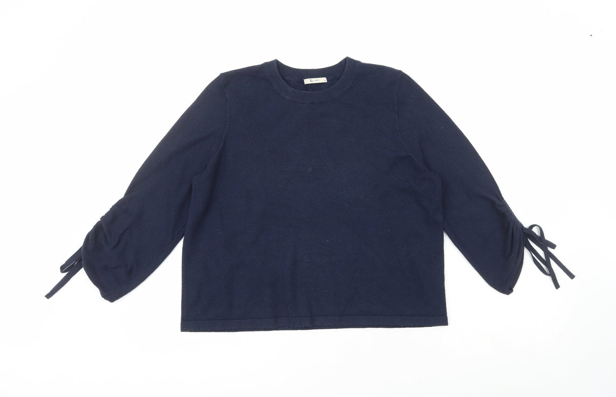 TU Womens Blue  Viscose Pullover Sweatshirt Size 14