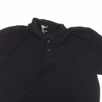 Mens UK Size L H&M Black  Button-Up Short Sleeve Casual Shirt