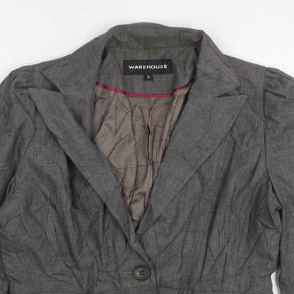 Warehouse Womens Grey  Polyester Jacket Suit Jacket Size 14