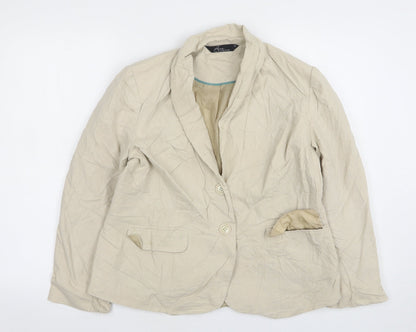 Bonmarché Womens Beige  Linen Jacket Suit Jacket Size 14