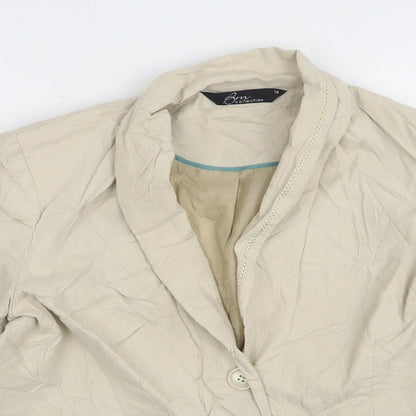 Bonmarché Womens Beige  Linen Jacket Suit Jacket Size 14