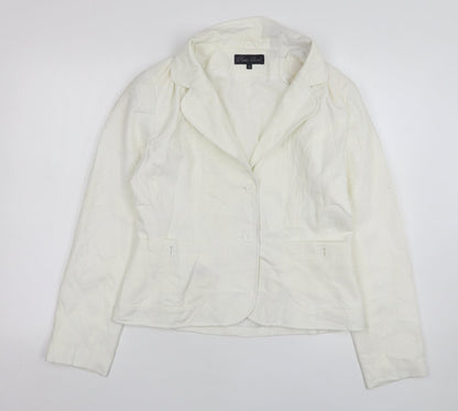 Poetic Land Womens White  Modal Jacket Suit Jacket Size 14