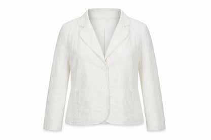 Poetic Land Womens White  Modal Jacket Suit Jacket Size 14