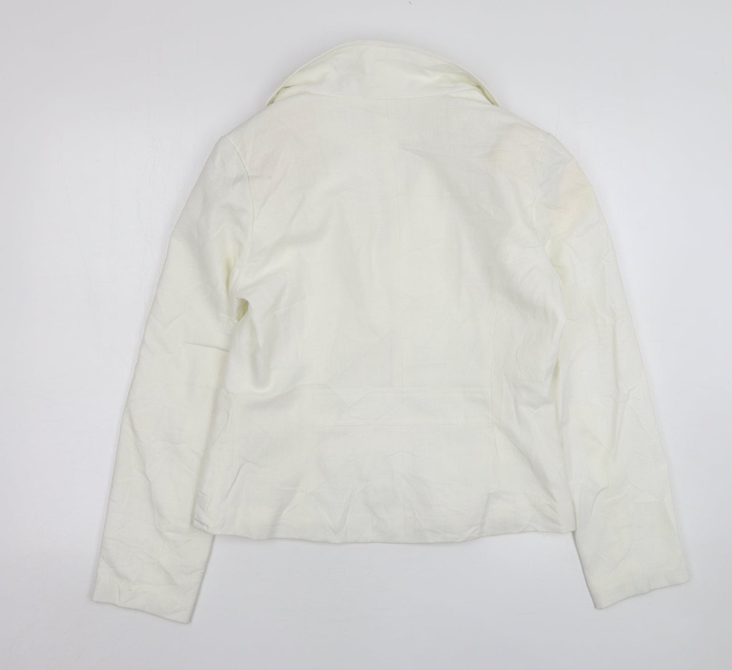 Poetic Land Womens White  Modal Jacket Suit Jacket Size 14
