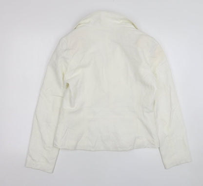 Poetic Land Womens White  Modal Jacket Suit Jacket Size 14