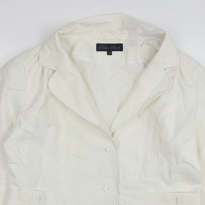 Poetic Land Womens White  Modal Jacket Suit Jacket Size 14