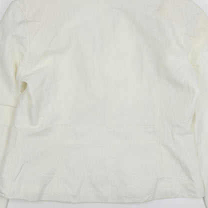 Poetic Land Womens White  Modal Jacket Suit Jacket Size 14