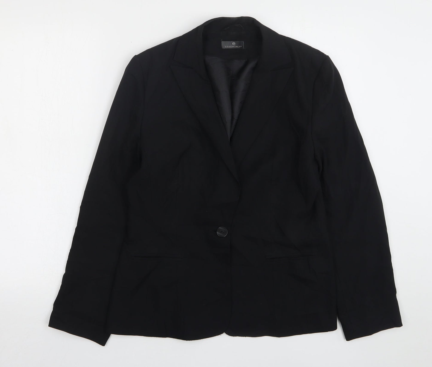 Womens UK Size 12 Essentials Regular Black Suit Jacket