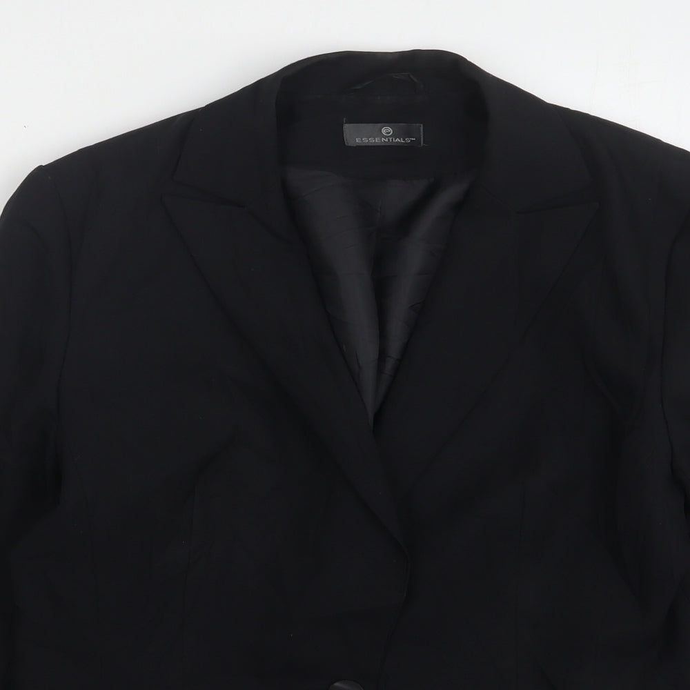 Womens UK Size 12 Essentials Regular Black Suit Jacket