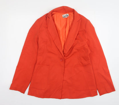 Front view of Sevilla women’s orange cotton jacket suit jacket, size UK 12