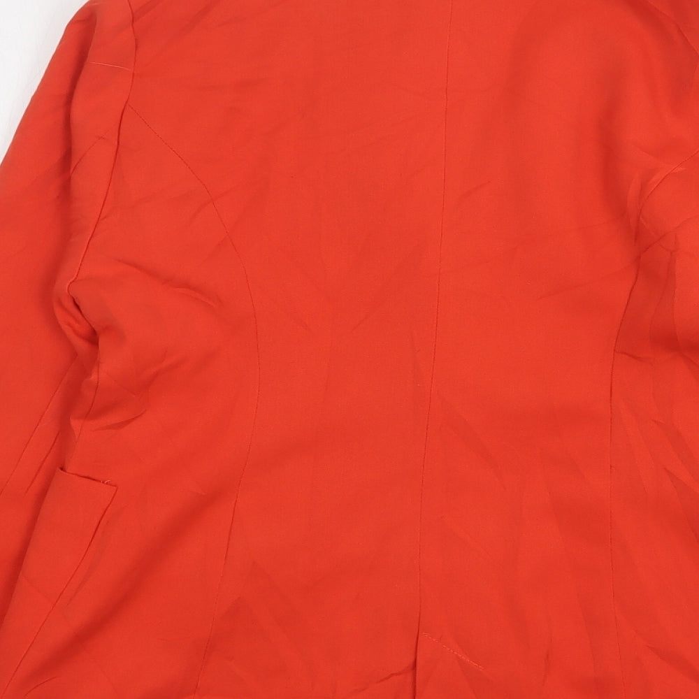 Brand and care label for Sevilla women’s orange cotton jacket suit jacket, size UK 12