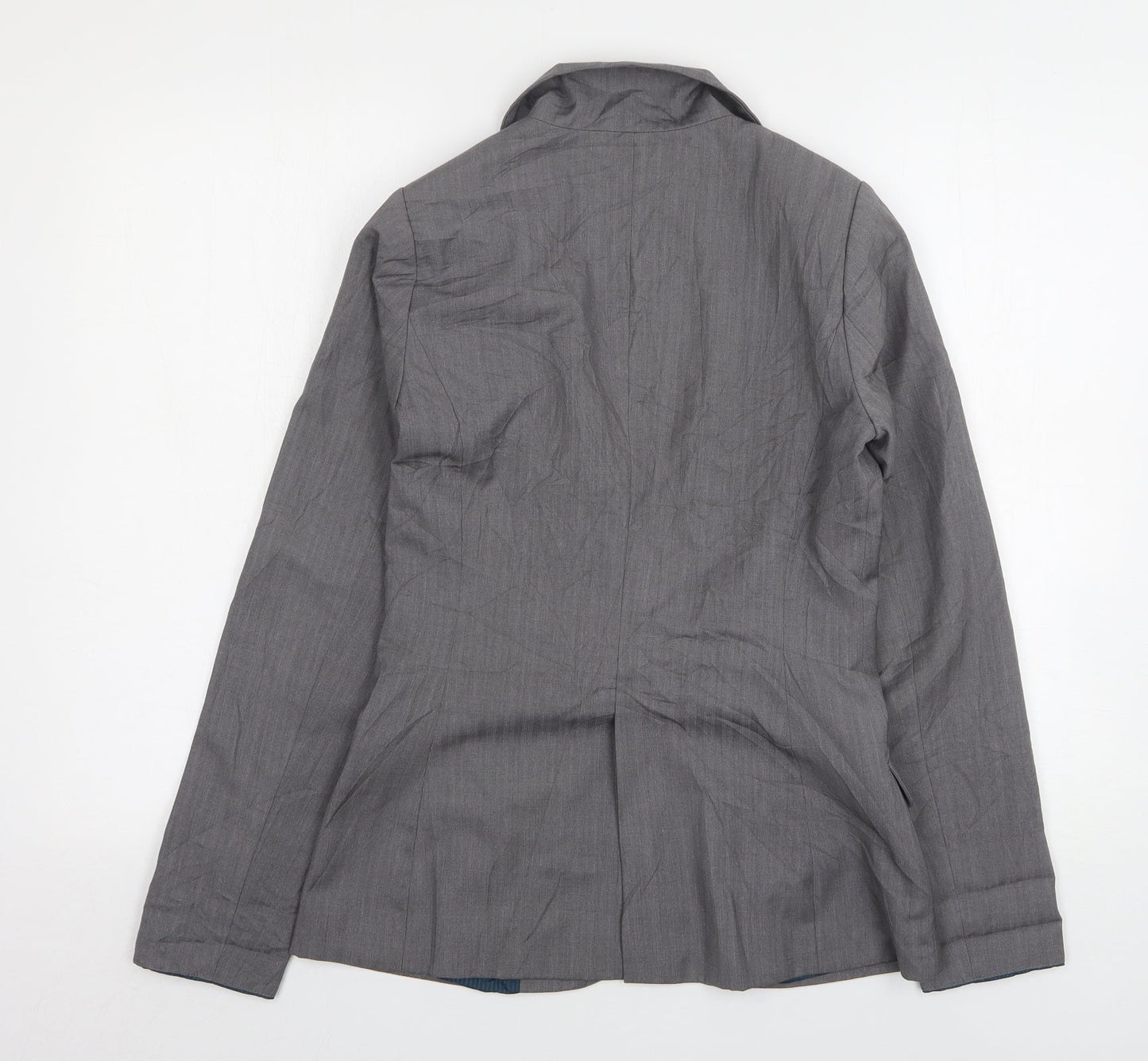 Denim & Co. Womens Grey  Polyester Jacket Suit Jacket Size 8