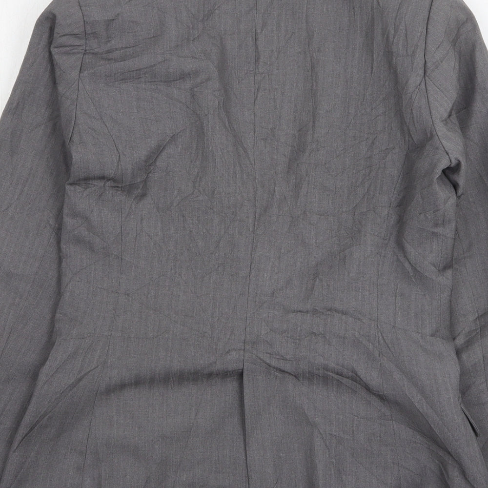 Denim & Co. Womens Grey  Polyester Jacket Suit Jacket Size 8