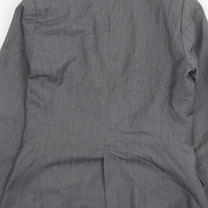 Denim & Co. Womens Grey  Polyester Jacket Suit Jacket Size 8