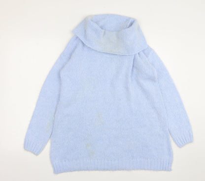 Womens UK Size M Papaya Blue Pullover Jumper