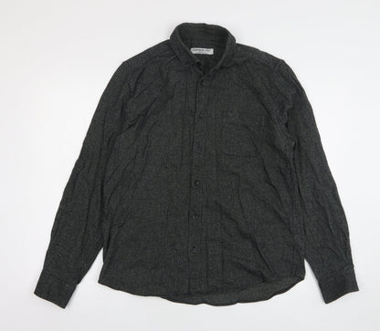 Mens UK Size M Cedar Wood State Green  Button-Up Long Sleeve Casual Shirt