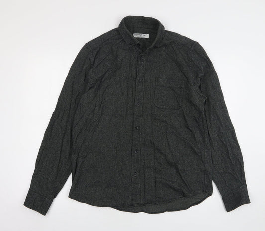 Mens UK Size M Cedar Wood State Green  Button-Up Long Sleeve Casual Shirt