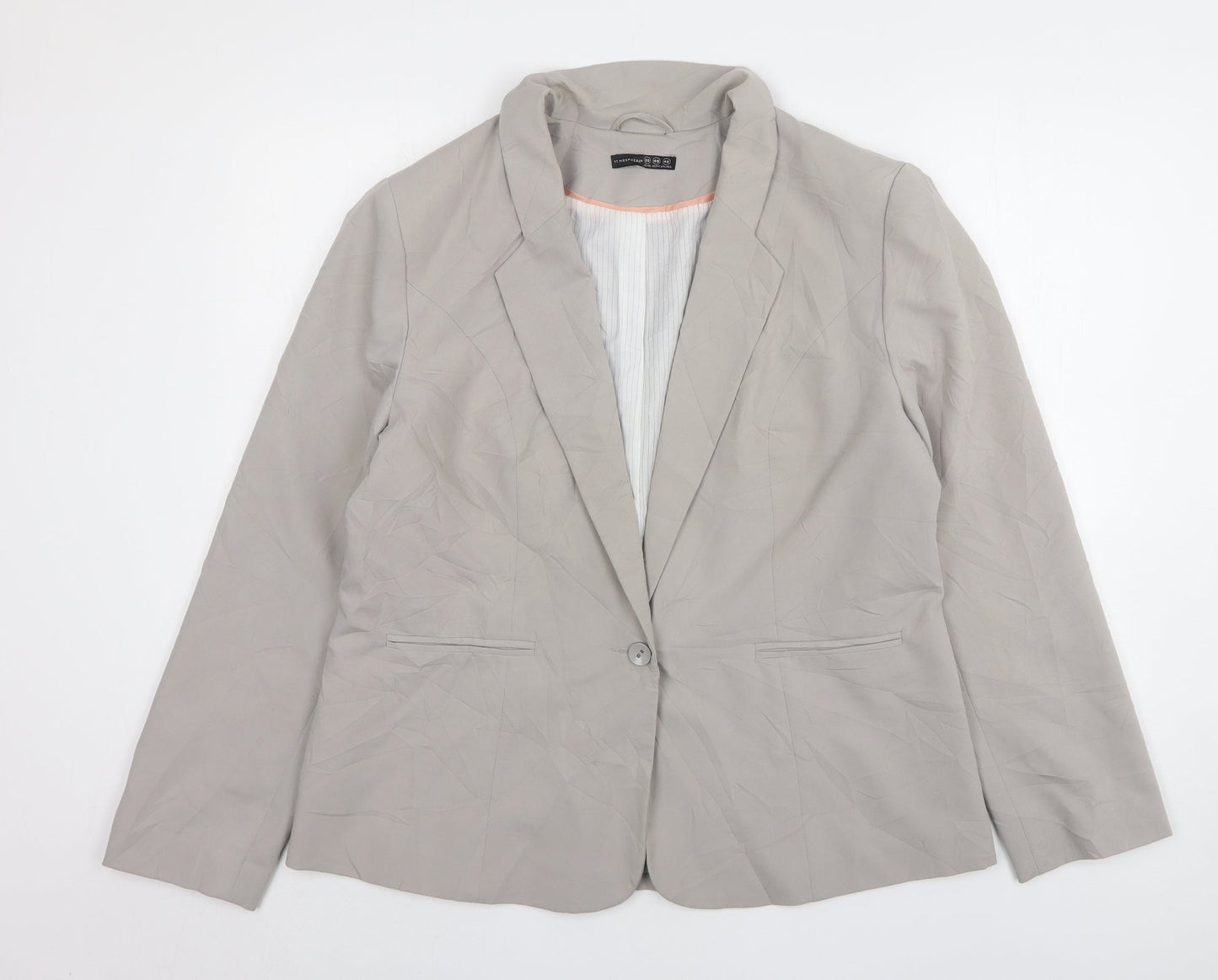 Atmosphere Womens Grey  Polyester Jacket Suit Jacket Size 20