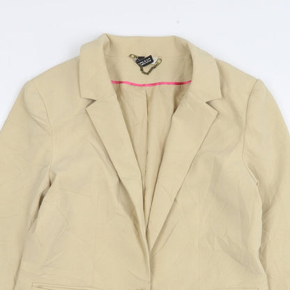 H&M Womens Beige  Polyester Jacket Suit Jacket Size 10