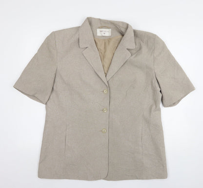 Bonmarché Womens Beige  Polyester Jacket Suit Jacket Size 18