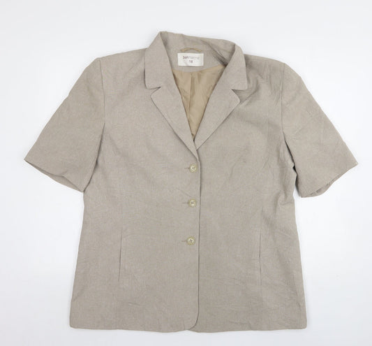 Bonmarché Womens Beige  Polyester Jacket Suit Jacket Size 18