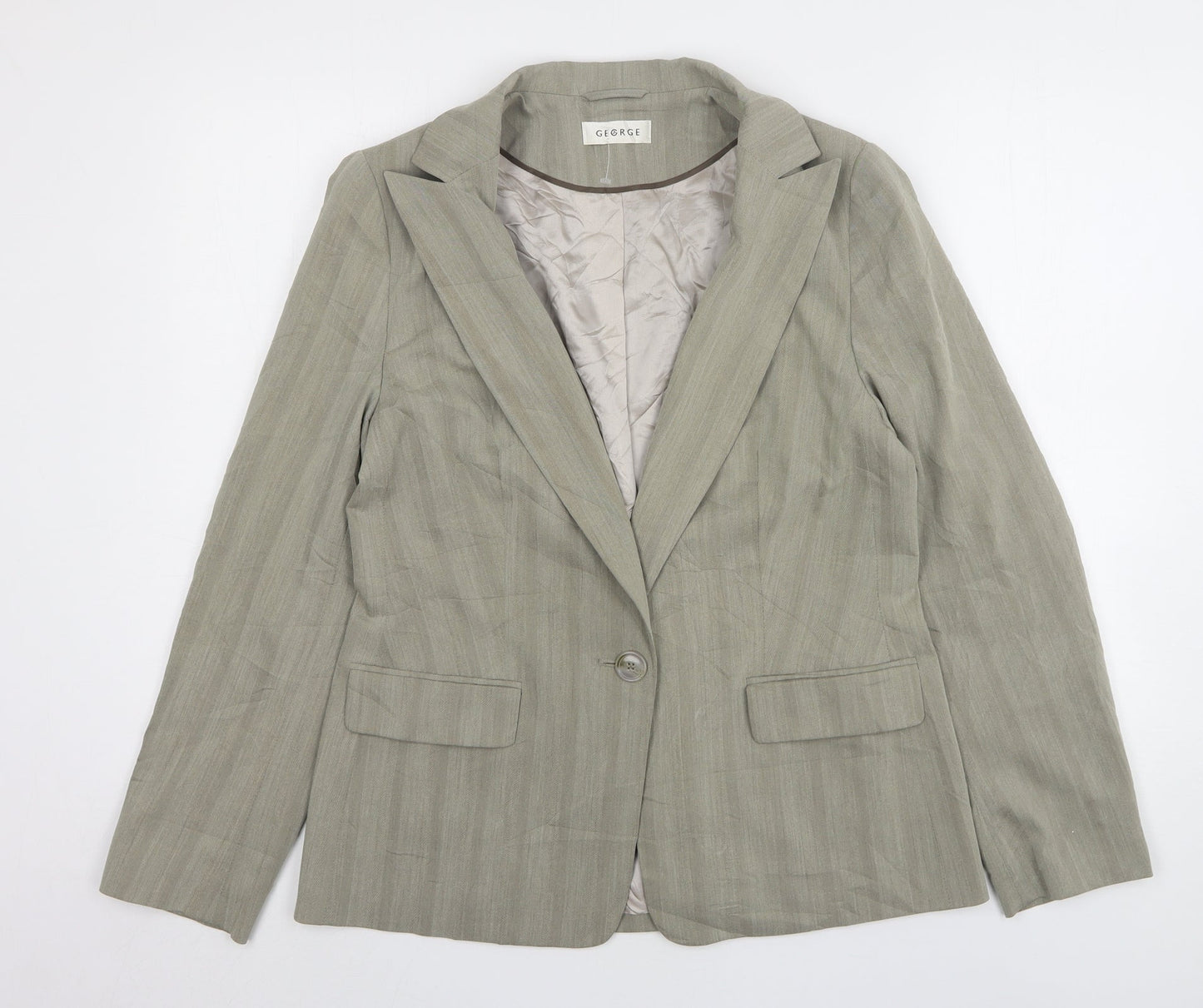 George Womens Green  Polyester Jacket Suit Jacket Size 14