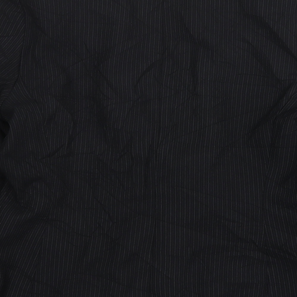 Autonomy Womens Black Striped Polyester Jacket Suit Jacket Size 14
