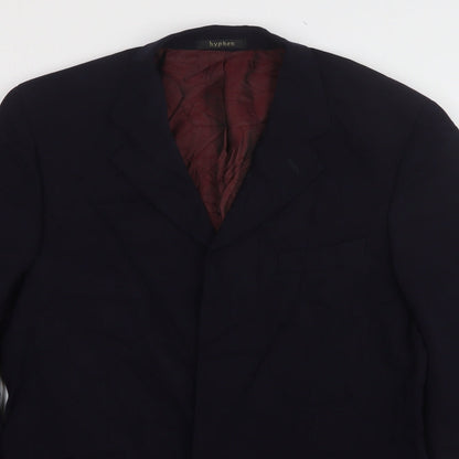Hyphen  Mens Blue  Wool Jacket Suit Jacket Size 40