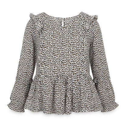 Gap Girls Multicoloured Animal Print Cotton Basic Blouse Size S Round Neck